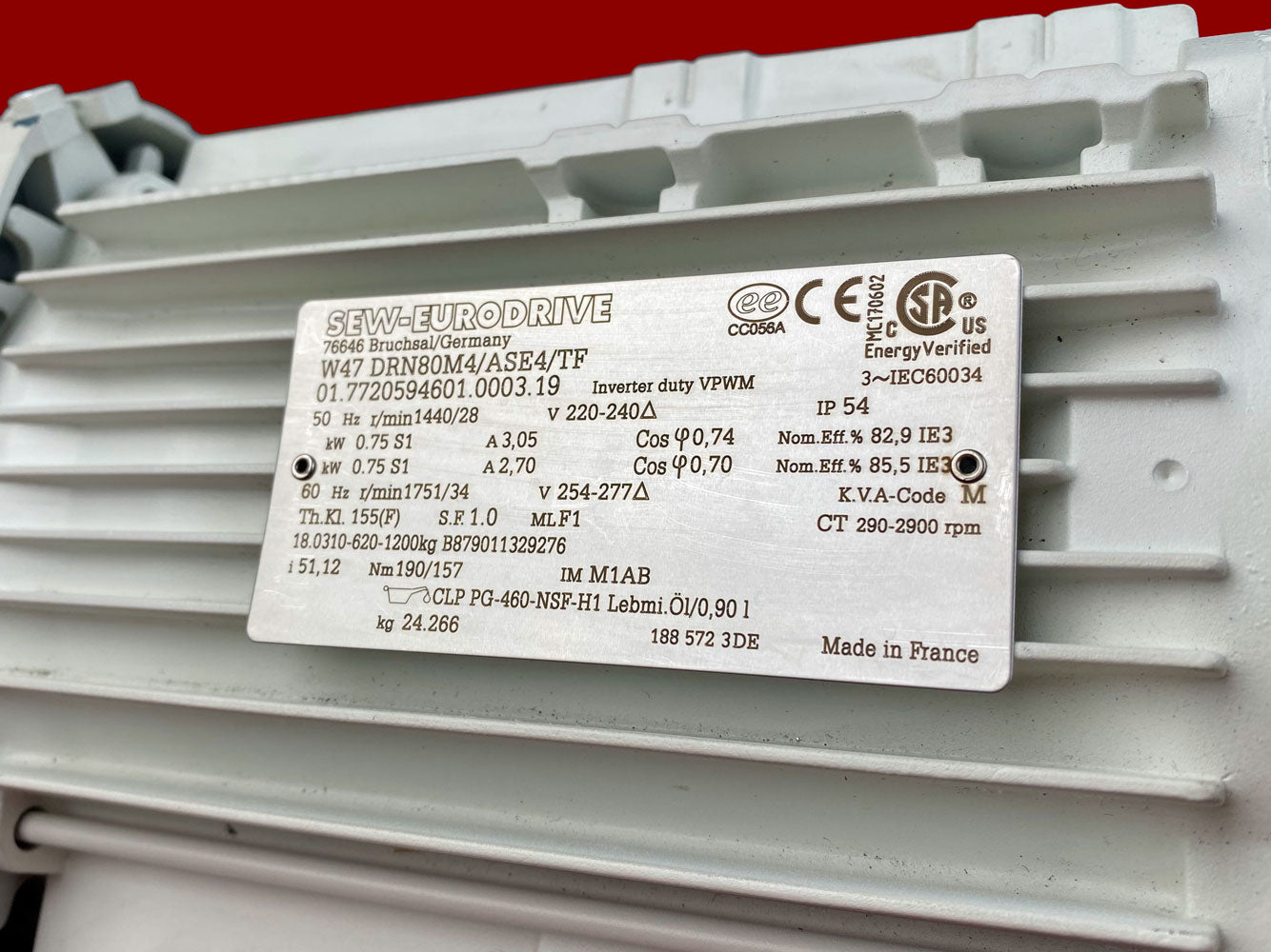 Sew-Eurodrive W47 DRN80M4/ASE4/TF MOVIMOT açılı dişli motor