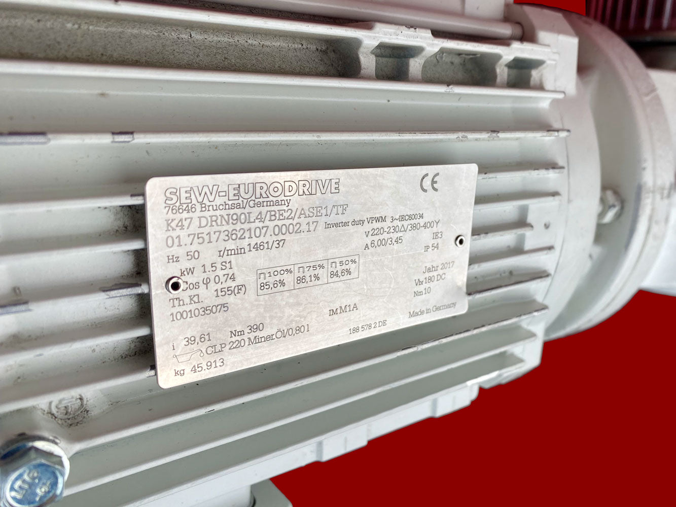 Sew-Eurodrive K47 DRN90L4/BE2/ASE1/TF MOVIMOT konik dişli motor