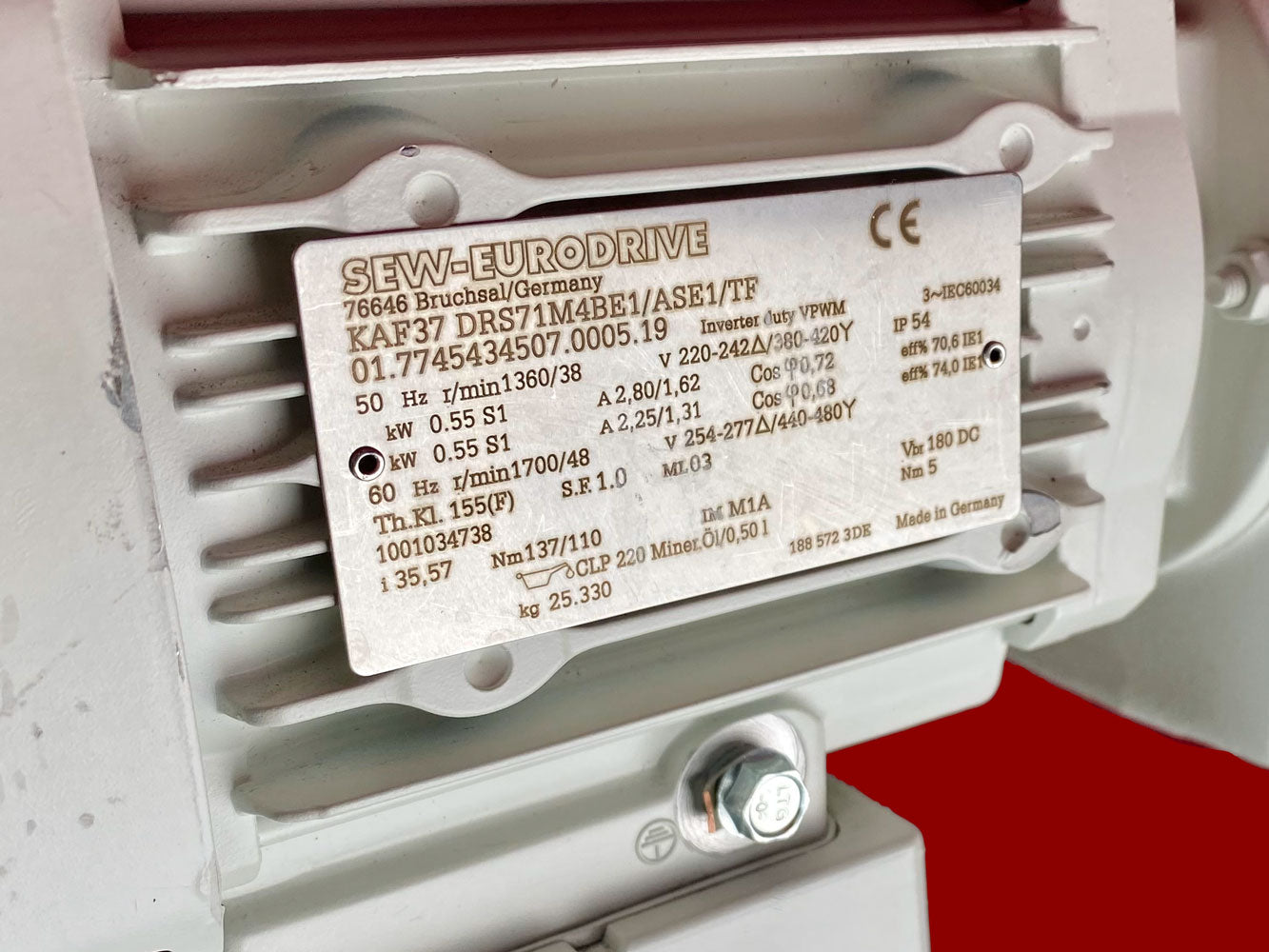 Sew-Eurodrive KAF37 DRS71M4BE1/ASE1/TF MOVIMOT konik dişli motor